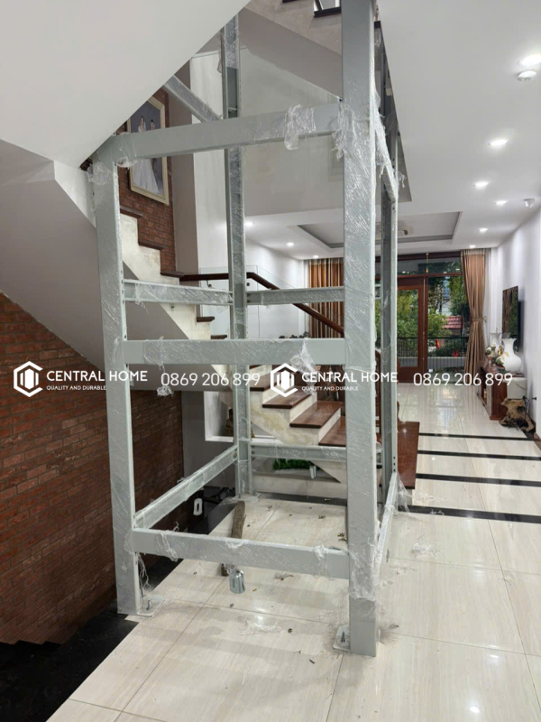 thi công khung thang máy